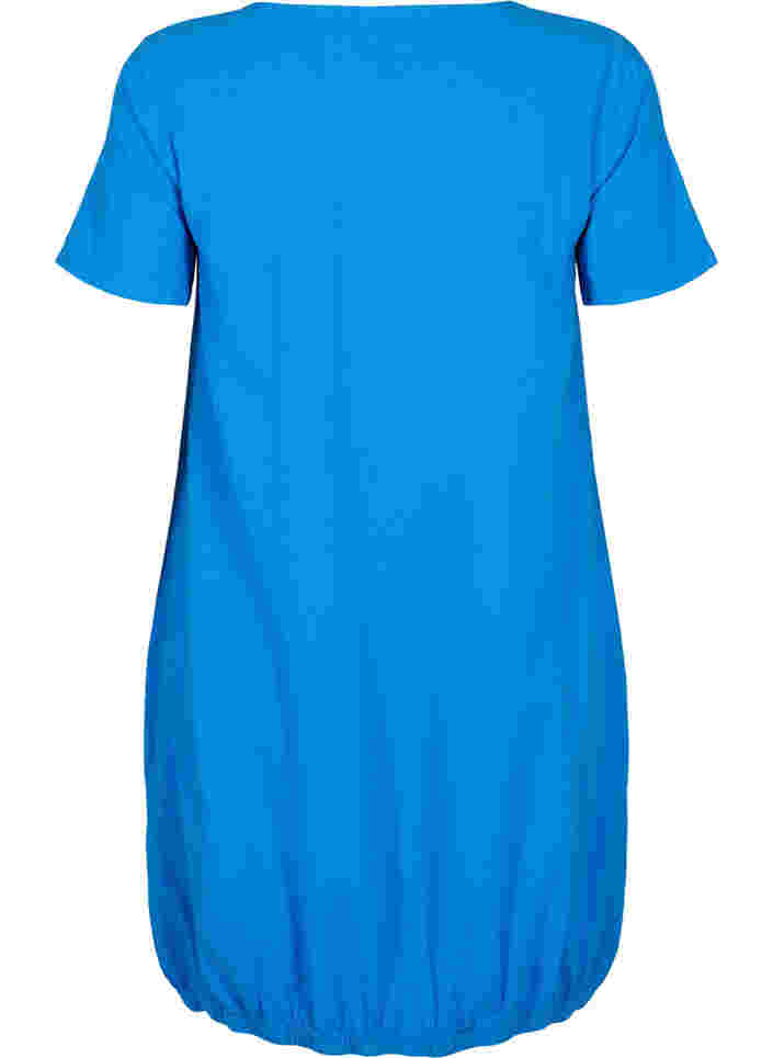 Kortermet kjole i bomull, French Blue, Packshot image number 1