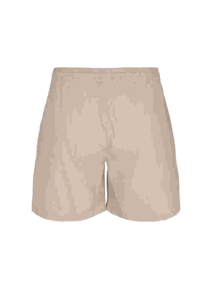 Løse shorts i bomullsmiks med lin, Simply Taupe, Packshot image number 1