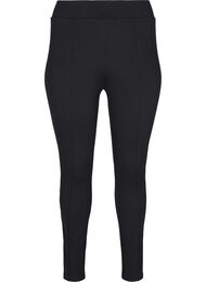 Leggings med strikk og glidelås, Black