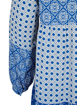 A-formet kjole med mønster og cutlines, Blue AOP, Packshot image number 3