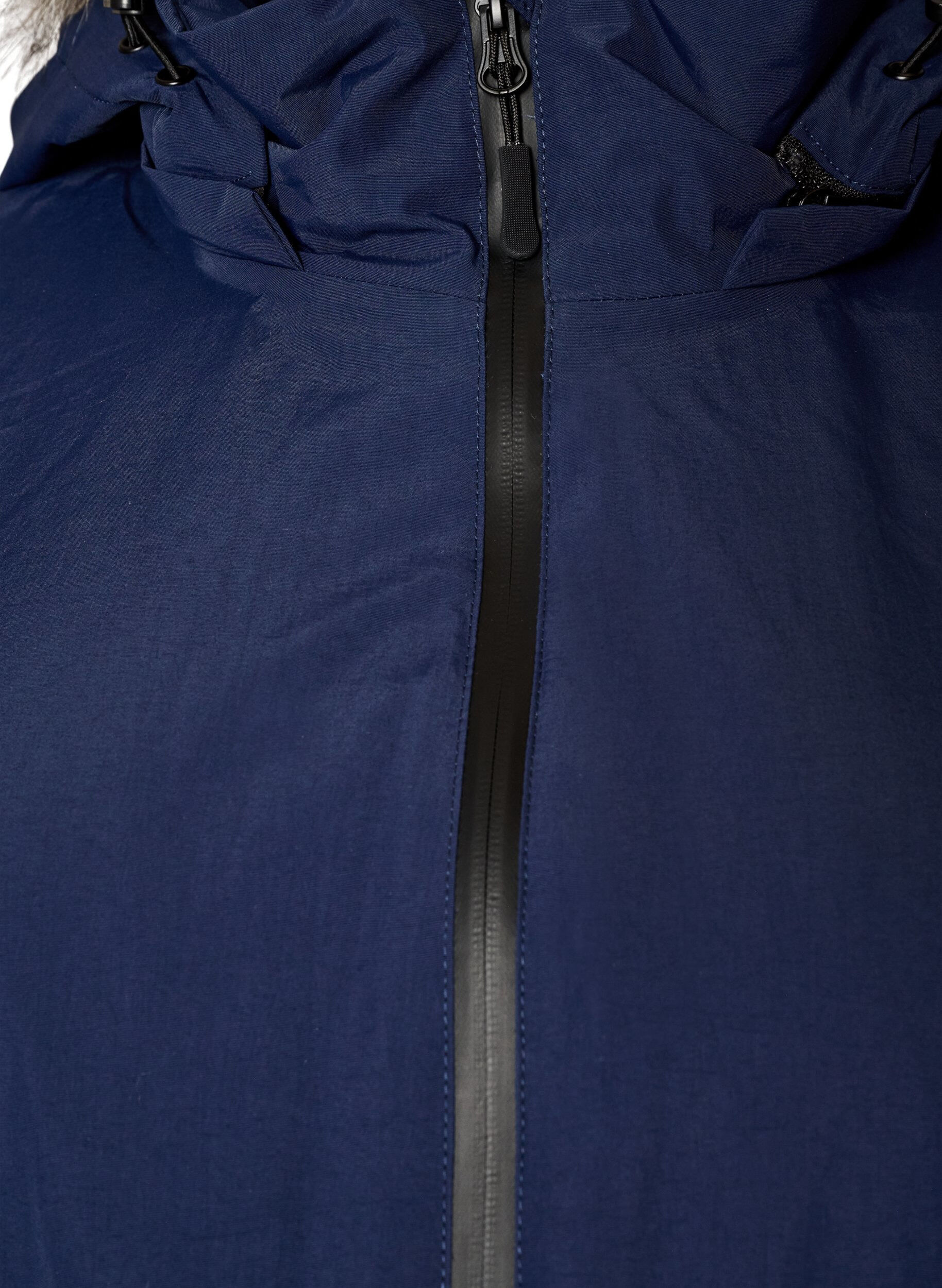 ZizziVanntett parkas med hette, Bl&aring;, Packshot image number 2