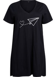 Nattkjole i økologisk bomull med V-hals, 