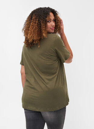 T-skjorte i bomull med trykk, Ivy Green/Unique, Model image number 1