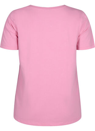 Ensfarget basis T-skjorte i bomull, Rosebloom, Packshot image number 1