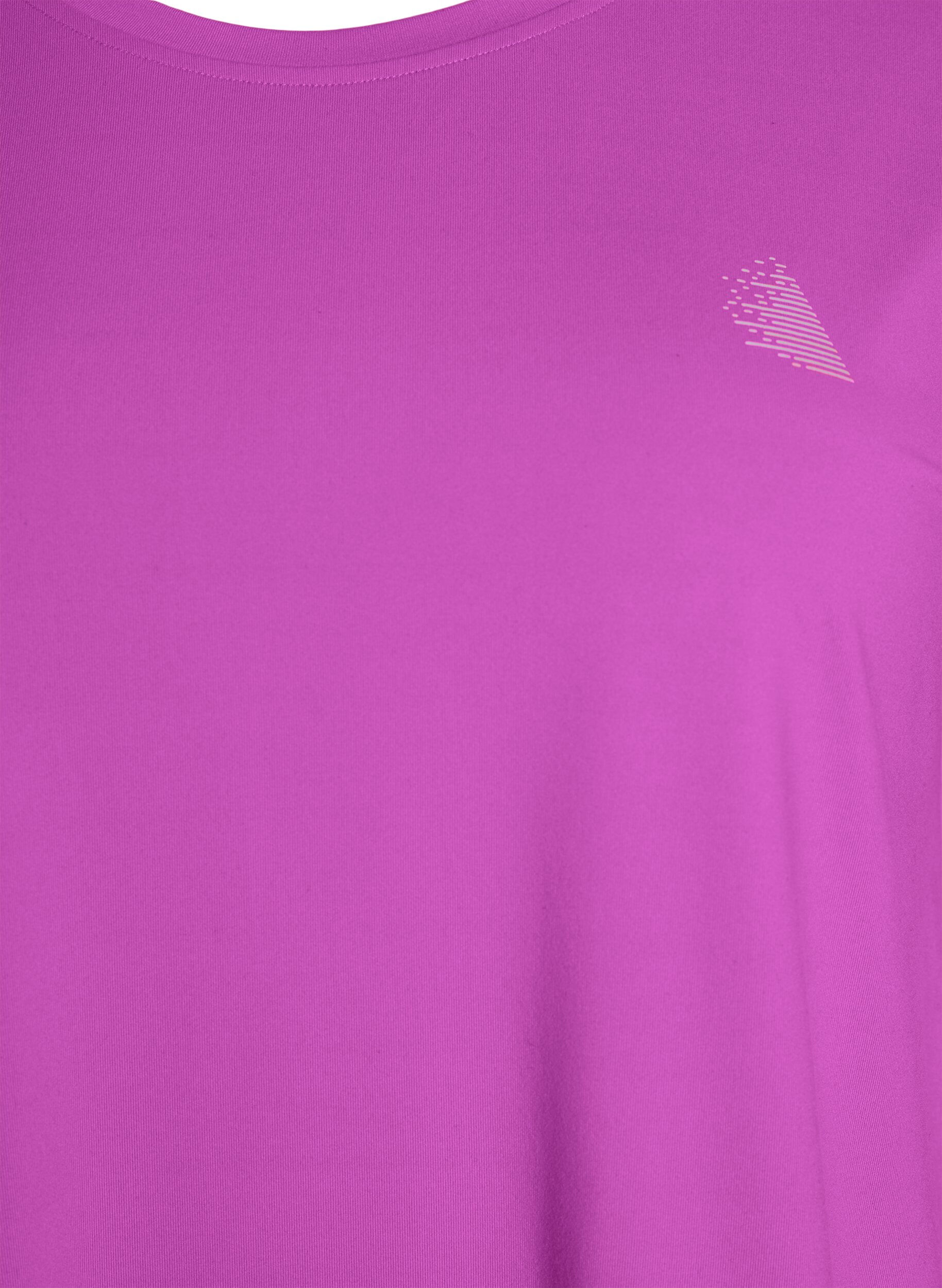 ZizziEnsfarget trenings-T-skjorte, Lilla, Packshot image number 2