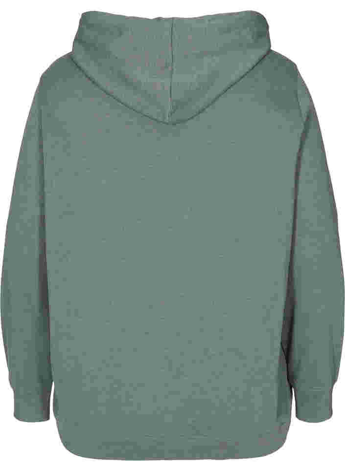 Sweatshirt med hette, Balsam Green Mel, Packshot image number 1