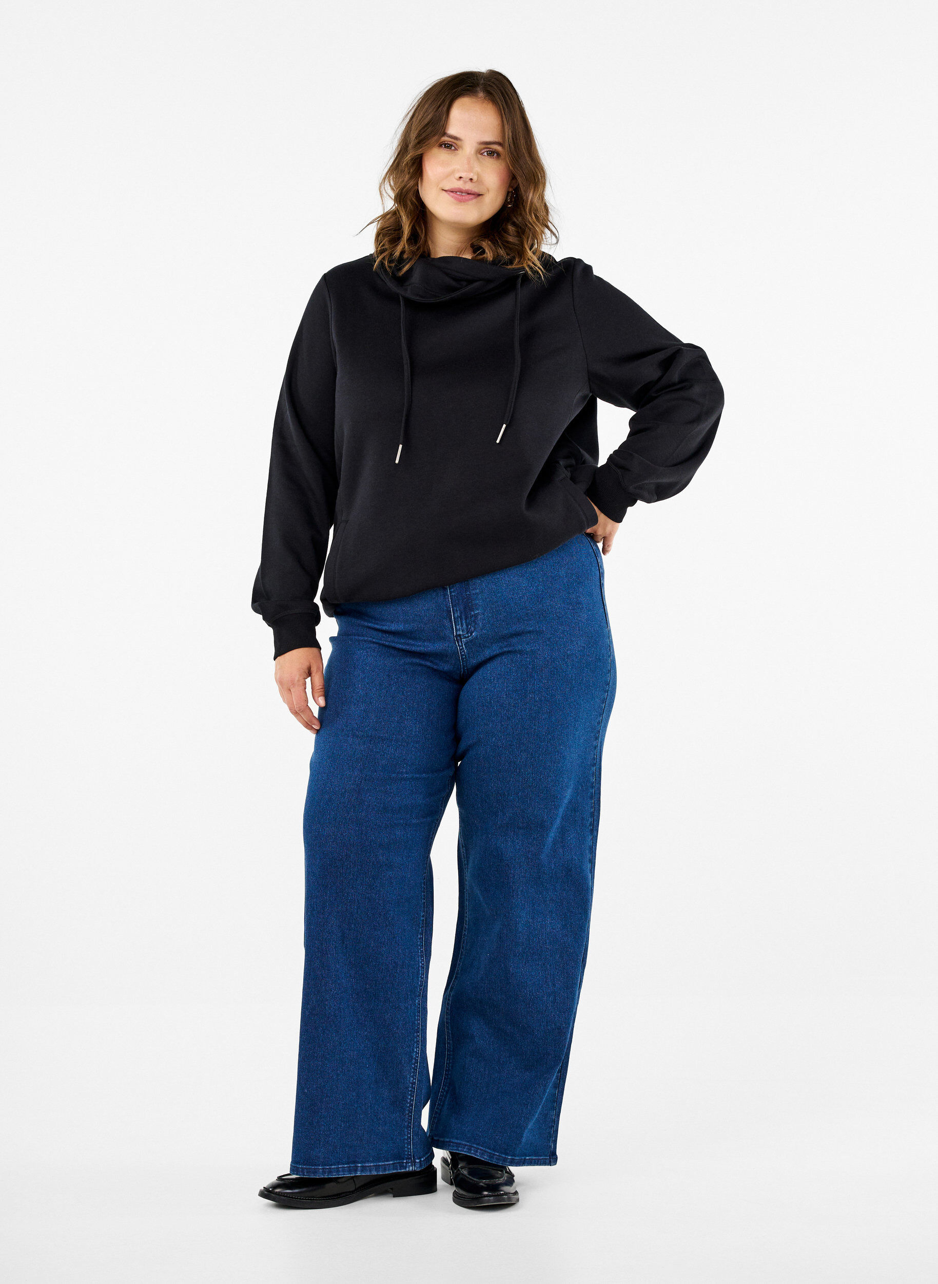 Zizzi FLASH - Genser med h&oslash;y krage, Black, Model image number 2