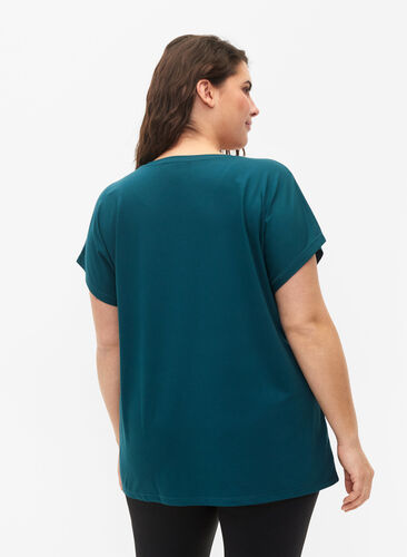 Kortermet trenings-T-skjorte, Deep Teal, Model image number 1