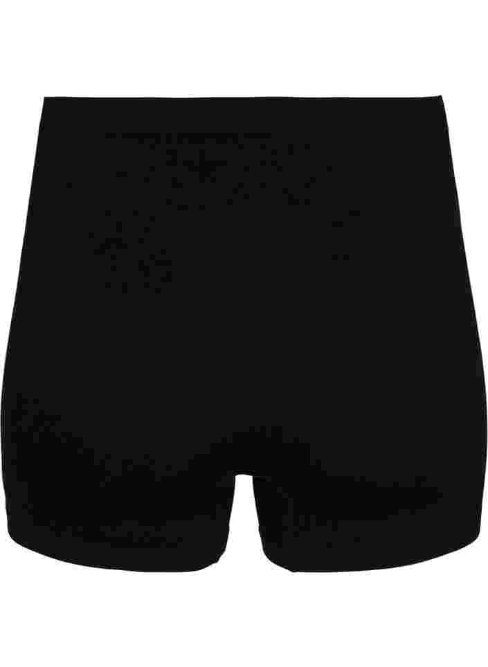 Sømløs shorts med normalt liv , Black, Packshot image number 1