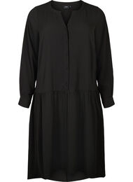 Midi-kjole med lange ermer, Black