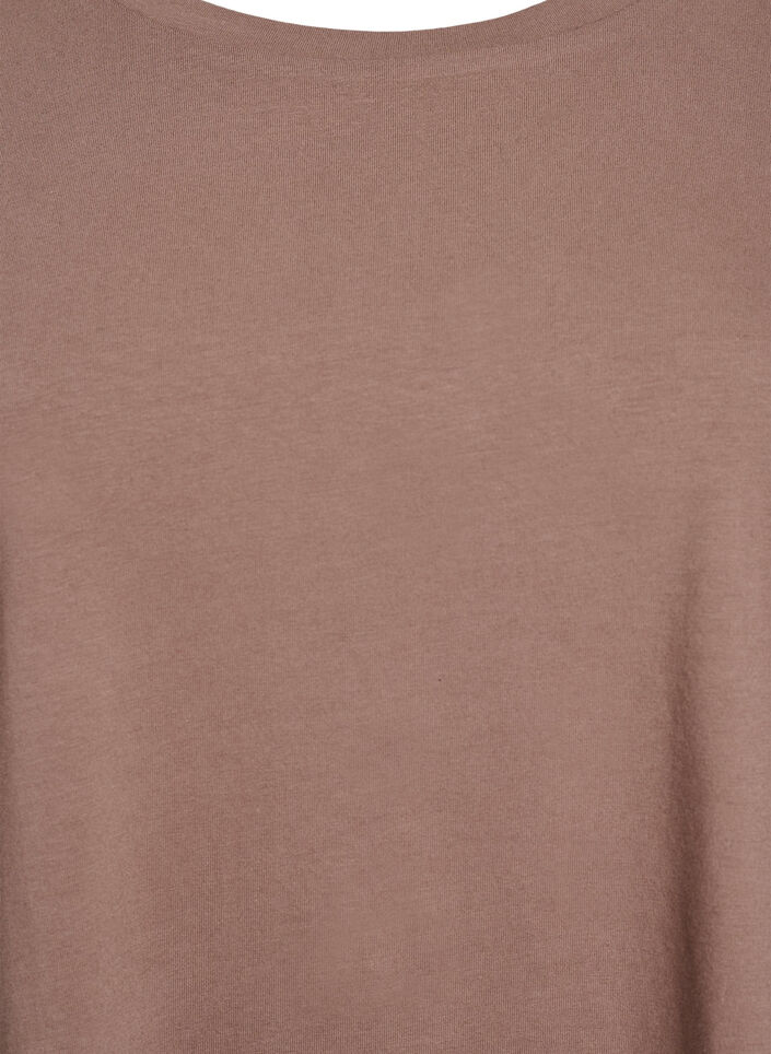 Basis jersey bluse med lange ermer, Brun, Packshot image number 2
