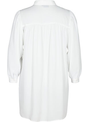 Lang skjorte med lette puffermer, Bright White, Packshot image number 1