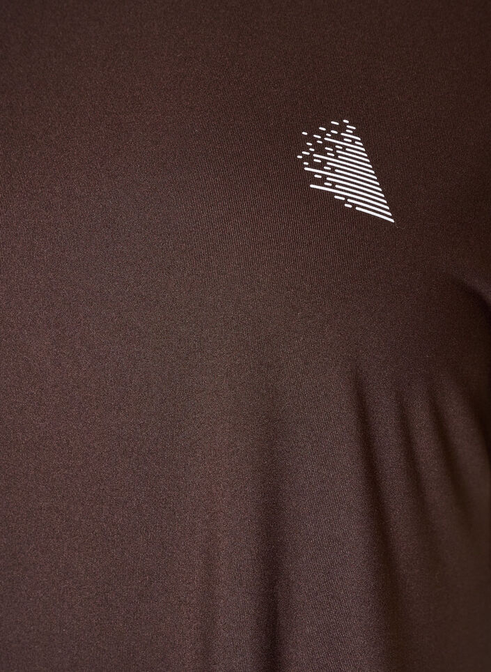 Lang trenings-T-skjorte, Brun, Packshot image number 2