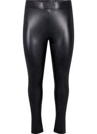 Belagte leggings med børstet fôr, Svart Belagte leggings med børstet fôr
