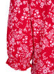 Bomullsbluse med blomstertrykk, Rød, Packshot image number 3