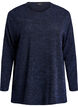 Langermet bluse med tekstur, Bl&aring;, Packshot image number 0