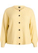 Ribbestrikket cardigan med knapper, Gul, Packshot image number 0