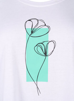 Zizzi FLASH - T-skjorte med motiv, Bright White Flower, Packshot image number 2
