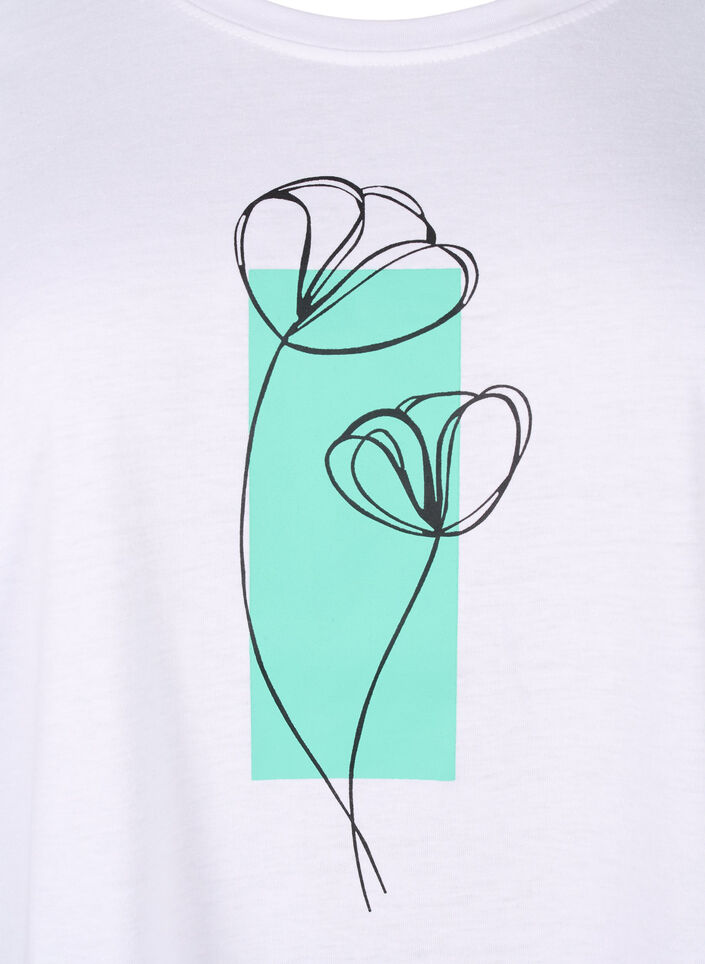 FLASH - T-skjorte med motiv, Bright White Flower, Packshot image number 2