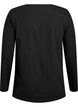 Basis jersey bluse med lange ermer, Svart, Packshot image number 1