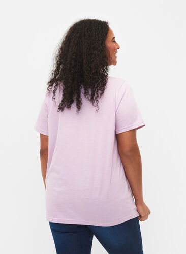 Kortermet T-skjorte med V-hals, Lavender Frost, Model image number 1