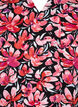 Bluse med V-hals og blomstertrykk, Black Flower AOP, Packshot image number 2
