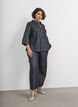 Denimskjorte med glittertr&aring;d og 3/4 ermer, Gr&aring;, Model image number 1