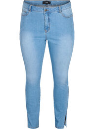 Amy jeans med høyt liv og splitt, Light blue