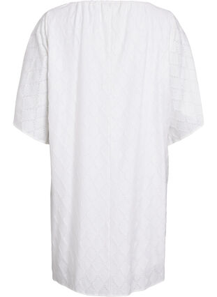 Zizzi Festkjole i knelengde med vide ermer, Hvit, Packshot image number 1