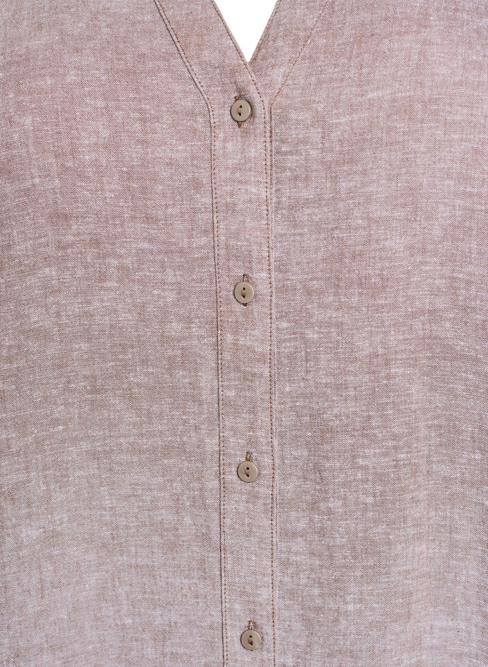 Lang skjorte i lin og viskose, Brun, Packshot image number 2