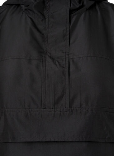 Anorak med hette og lomme, Black, Packshot image number 2