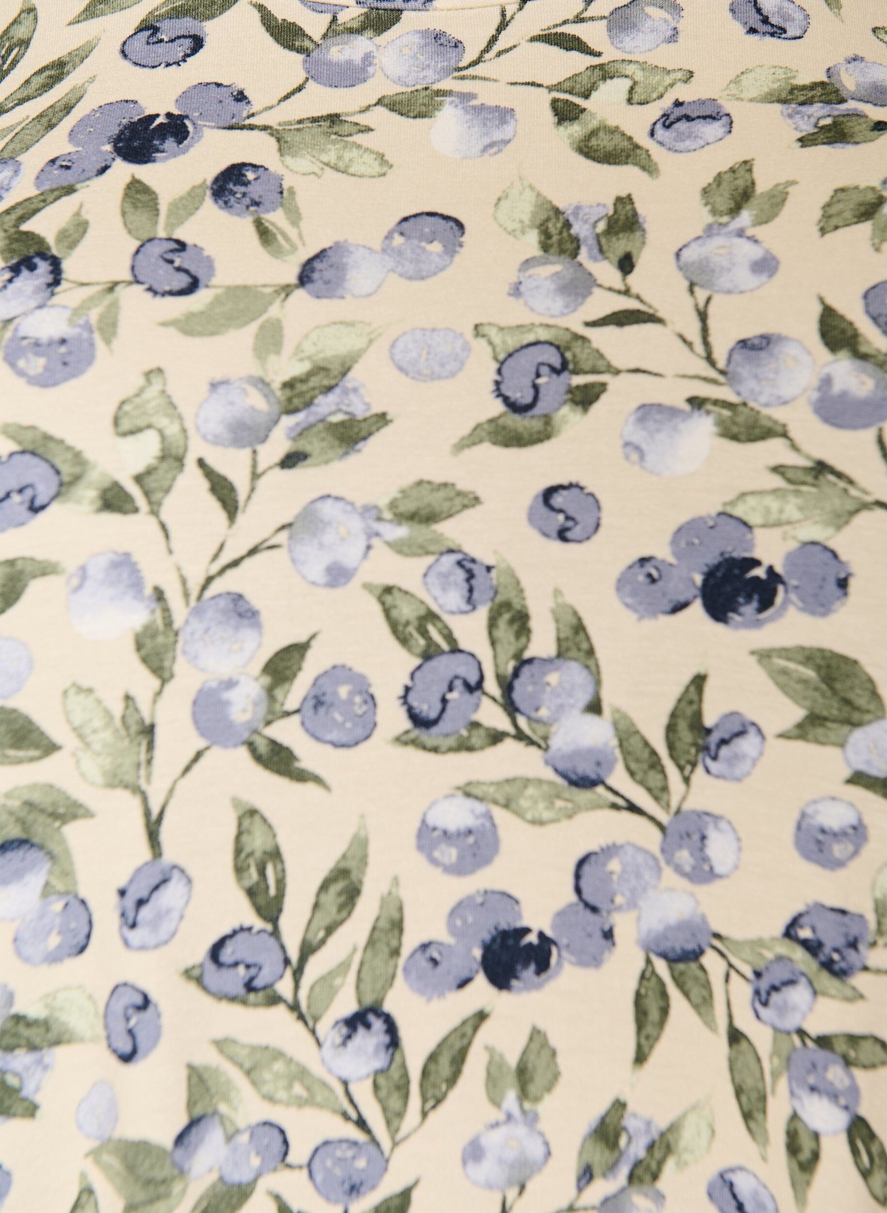 Zizzi T-skjorte med blomstertrykk, Vanilje, Packshot image number 2