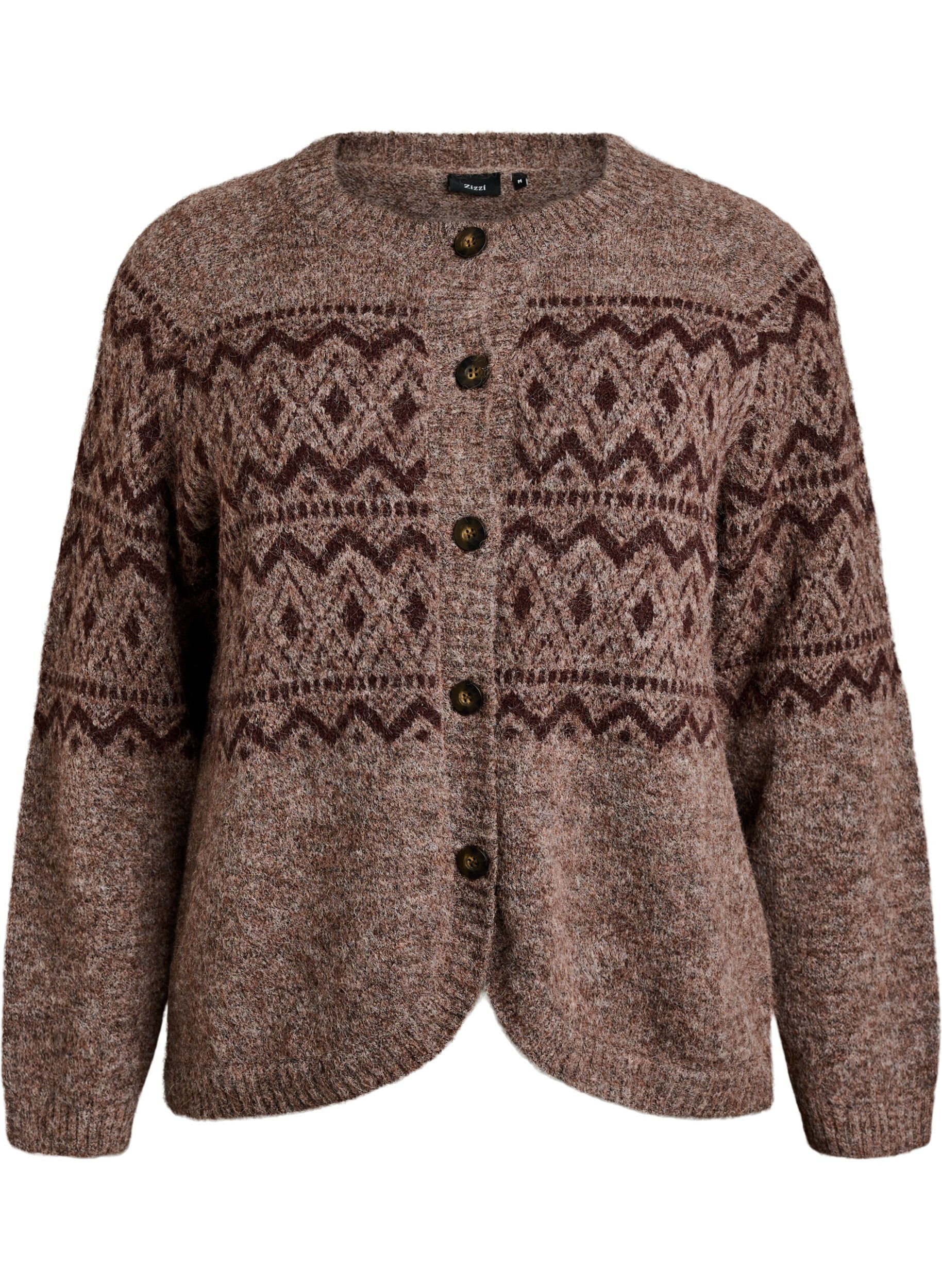 Jacquard m&oslash;nster cardigan