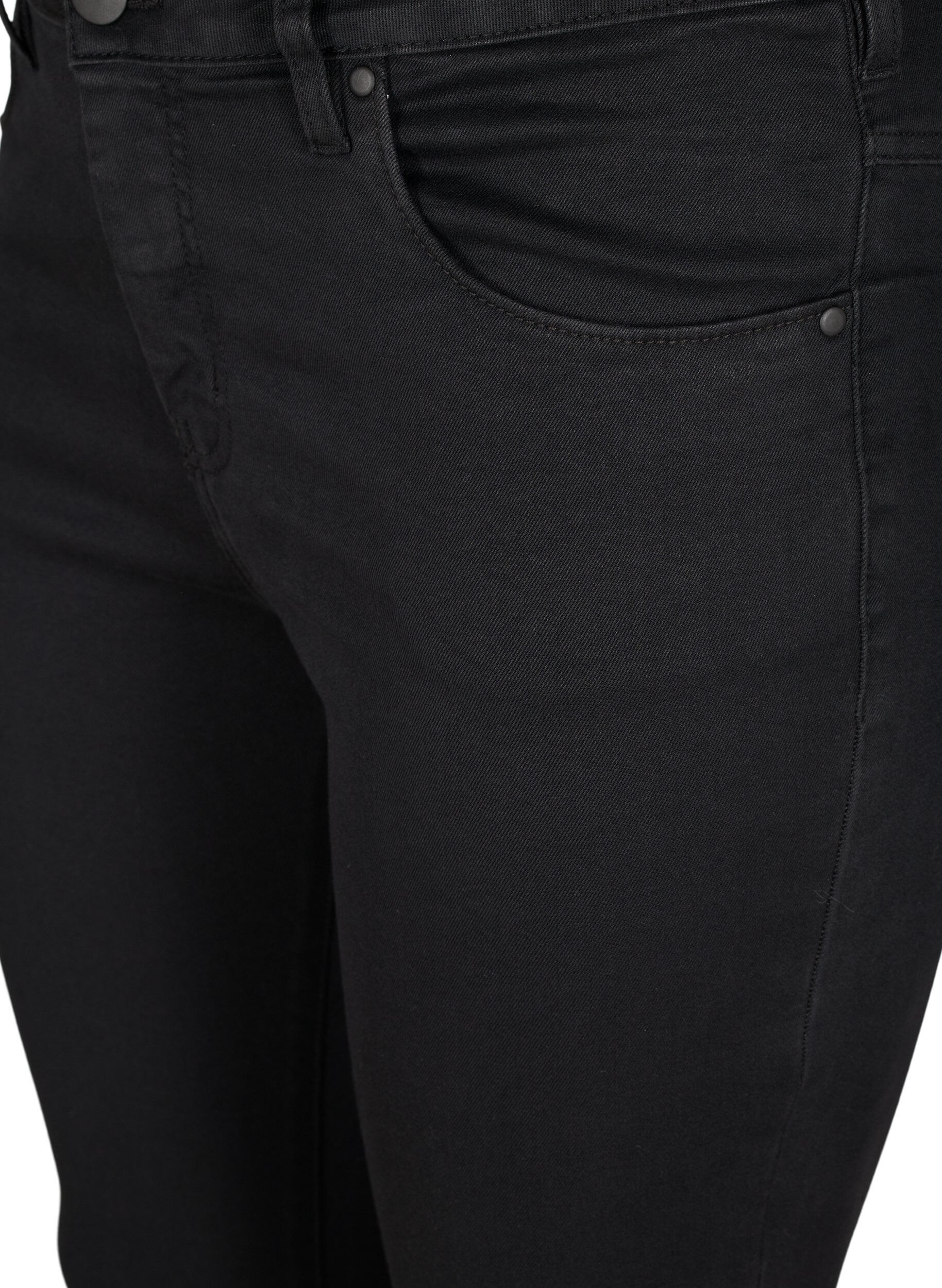 ZizziSupersmale Amy-jeans med h&oslash;y midje, Black, Packshot image number 2