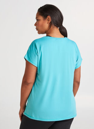 Ensfarget t-skjorte til trening, Porcelain, Model image number 1