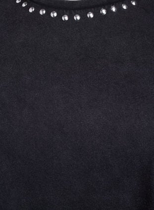 Zizzi Økologisk bomulls-T-skjorte med nagler, Grey Wash Studs, Packshot image number 2