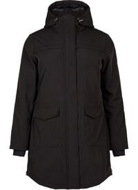 Vannavvisende softshell jakke med vattert fôr, Svart Vannavvisende softshell jakke med vattert fôr