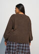 Strikket bluse med knappdetalj, Brun, Model image number 2
