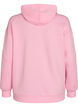 Sporty hettegenser i scuba-materiale med dekorative s&oslash;mmer, Rosa, Packshot image number 1