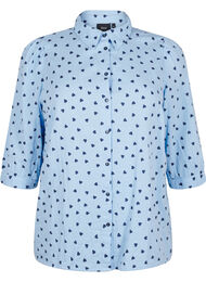 Skjortebluse med 3/4 ermer, D.R.Blue N.A.Hearts