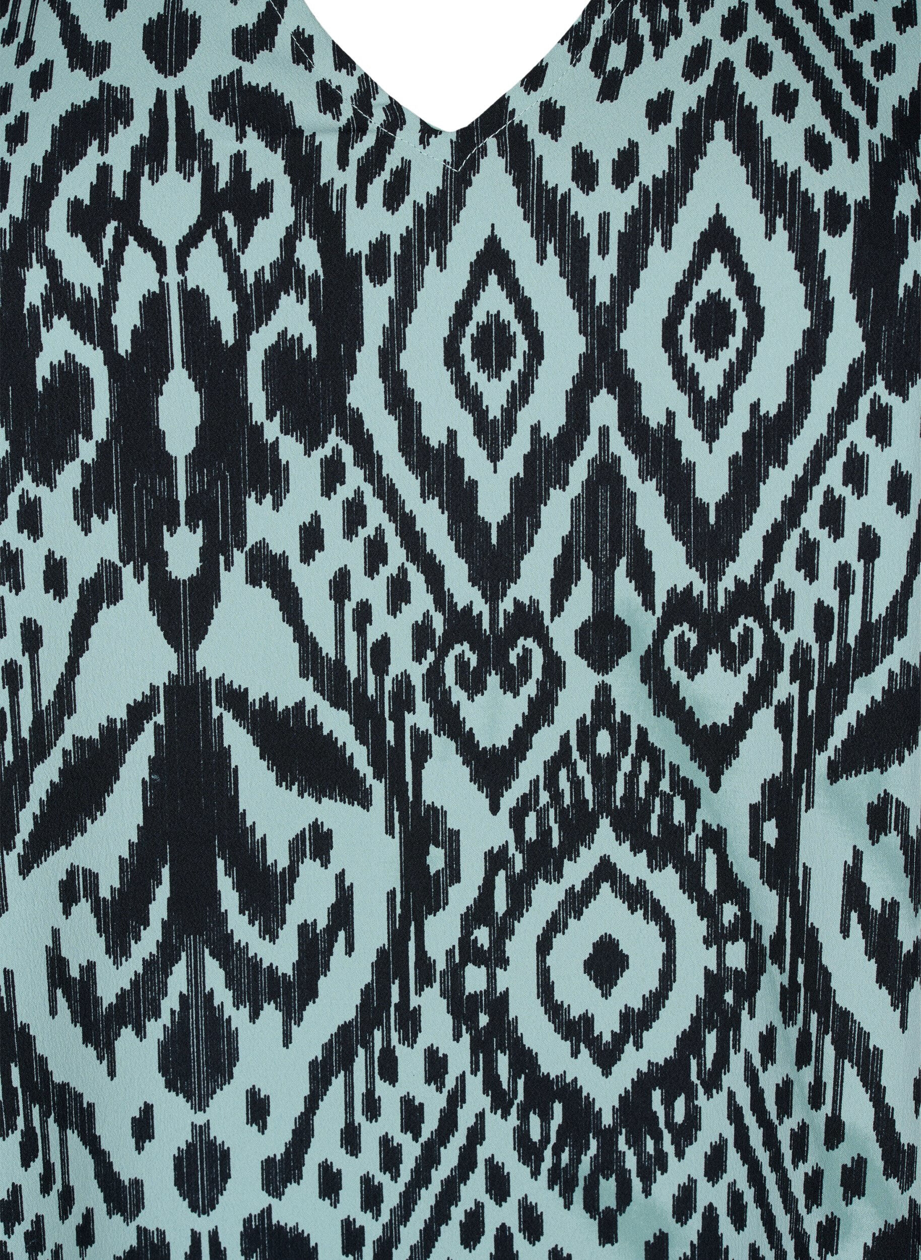 Zizzi FLASH - Tunika med V-hals og m&oslash;nster, Green Bay Ethnic, Packshot image number 2