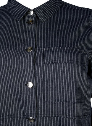 Nålestripete bomullsskjorte, Dark Blue Stripe, Packshot image number 2