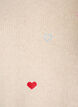 Strikket bluse med hjerter og 3/4-ermer, Beige, Packshot image number 2