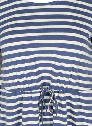 Kortermet bomullstunika med striper, Twilight Blue/Stripe, Packshot image number 2