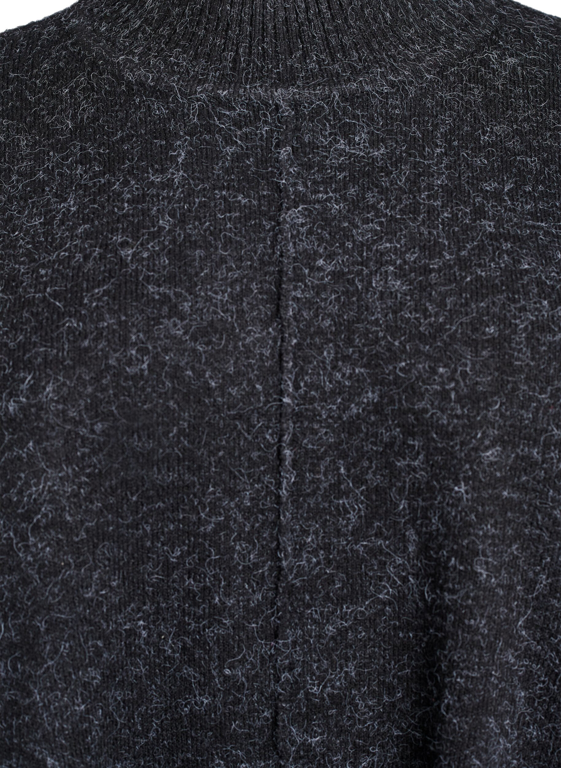 Zizzi Poncho med ribbedetaljer og rund hals, Gr&aring;, Packshot image number 2