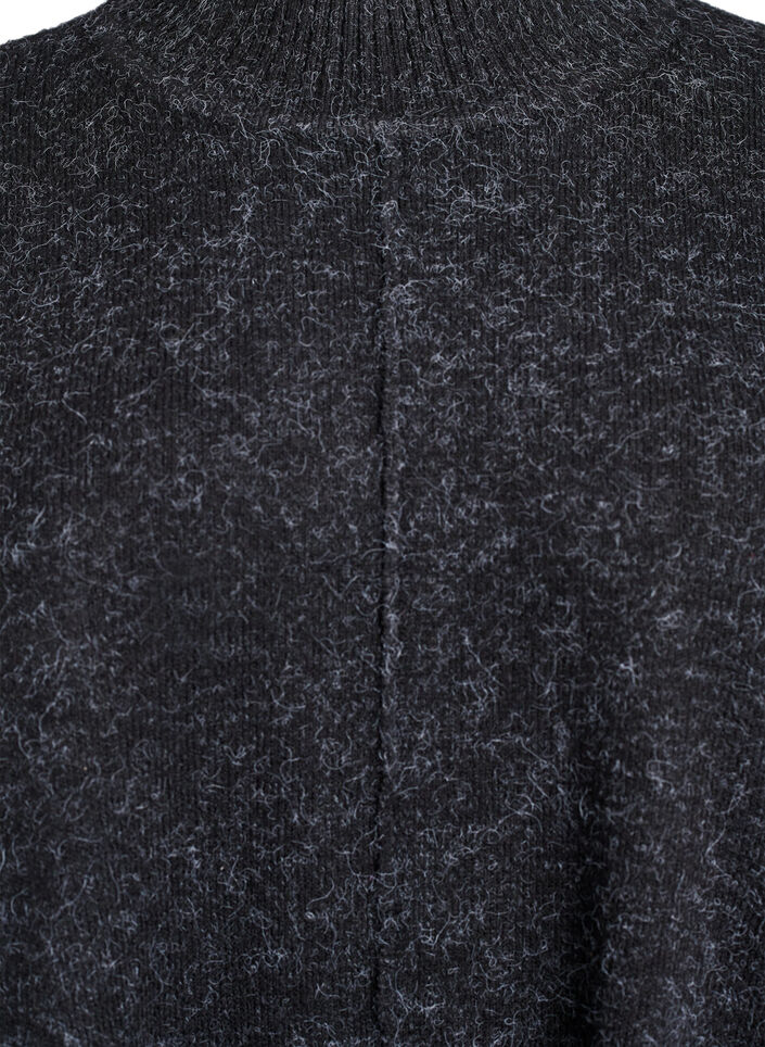 Poncho med ribbedetaljer og rund hals, Grå, Packshot image number 2