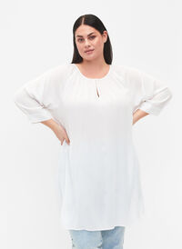 Tunika i viskose med 3/4-ermer, Bright White, Model