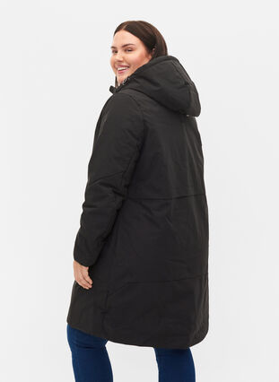 Vinterjakke med justerbar midje, Black, Model image number 1