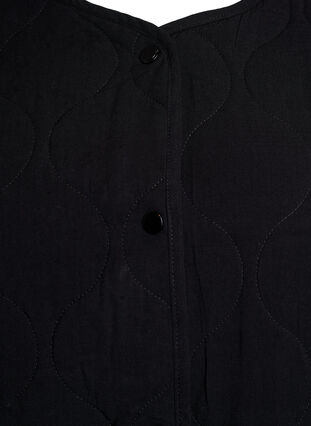 Zizzi Quiltet jakke med knapper og lommer, Svart, Packshot image number 2