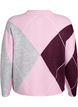 Cardigan med argylemønster og rund hals, Rosa, Packshot image number 1